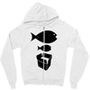 big fish little fish cardboard box   music t shirt Zipper Hoodie