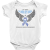 my hero is now my angel stomach cancer awareness Baby Bodysuit