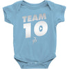 team 10  silver Baby Onesie
