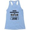 never underestimate an old man who was born in june Racerback Tank