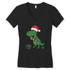 christmas dinosaur Women's V-Neck T-Shirt