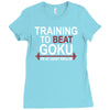 train insaiyan gym training to beat goku or krillin dbz dragon ball z Ladies Fitted T-Shirt