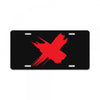 red x License Plate