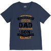 Super Cool Dad Of A Freaking Awesome Son V-Neck Tee