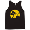 beach silhouette birds sand sunset Tank Top