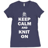 keep calm and knit on Ladies Fitted T-Shirt