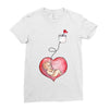 Mom and Baby are Connected to the Heart Ladies Fitted T-Shirt