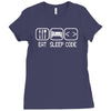 eat sleep code Ladies Fitted T-Shirt