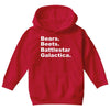 bears, beets, battlestar galactica Youth Hoodie