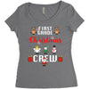 first grade christmas crew Women's Triblend Scoop T-shirt