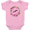 Floral Baby Name Baby Bodysuit