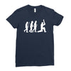 evolution of cricket white silhouette Ladies Fitted T-Shirt