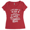 drink wine &amp; watch christmas movies Women's Triblend Scoop T-shirt