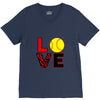 love softball V-Neck Tee