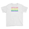 love is love, black lives matter, climate change is real, immigrants m Youth Tee