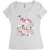 dachshund floral Women's Triblend Scoop T-shirt