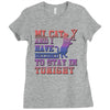 my cat and i stay in tonight Ladies Fitted T-Shirt