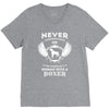 woman with a boxer V-Neck Tee