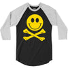 smiley pirate skull and crossbones 3/4 Sleeve Shirt