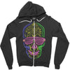 skull neon Zipper Hoodie
