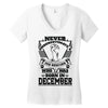 Never Underestimate Dog Rescuer Who Was Born December Women's V-Neck T-Shirt