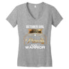 october girl is a perfect combination of princess and warrior Women's V-Neck T-Shirt