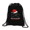 skull christmas Drawstring Bags