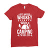 love whiskey and camping! Ladies Fitted T-Shirt