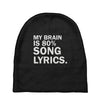 my brain is 80% song lyrics Baby Beanies