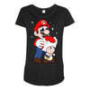 mario licking toad Maternity Scoop Neck T-shirt