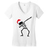 skeleton dabbing christmas Women's V-Neck T-Shirt