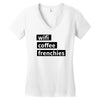 wifi, coffee, frenchies Women's V-Neck T-Shirt