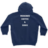 weekends coffe and dogs white back Youth Hoodie