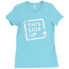 this side up funny drinking Ladies Fitted T-Shirt