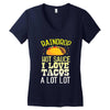 raindrop hot sauce i love tacos a lot Women's V-Neck T-Shirt