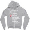 in the garage working on my honda Zipper Hoodie