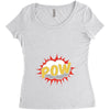POW! Funny Explosion Cartoon Women's Triblend Scoop T-shirt