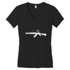 banksy style ak47 art   funny Women's V-Neck T-Shirt
