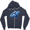 diamond blu Zipper Hoodie