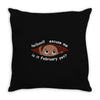 February Peeking Out Baby Boy Throw Pillow