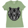 tiger zentangle Ladies Fitted T-Shirt