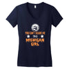 michigan girl Women's V-Neck T-Shirt