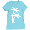 palm tree sticker vinyl decal tropical island beach ocean wall car win Ladies Fitted T-Shirt
