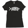 darwin'   fish Ladies Fitted T-Shirt