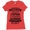 Super Cool Stepdad Of A Freaking Awesome Grandson Ladies Fitted T-Shirt