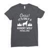 chill hungry wolf Ladies Fitted T-Shirt