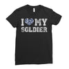 i love my soldier navy camouflage Ladies Fitted T-Shirt