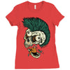 skull punk style Ladies Fitted T-Shirt