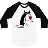 cat and wine 3/4 Sleeve Shirt