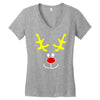 reindeer face novelty christmas Women's V-Neck T-Shirt